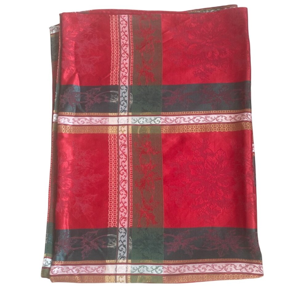 Benson Mill Yarn‎ Dyed Jacquard Fabric Plaid Tablecloth Holiday Winter Christmas